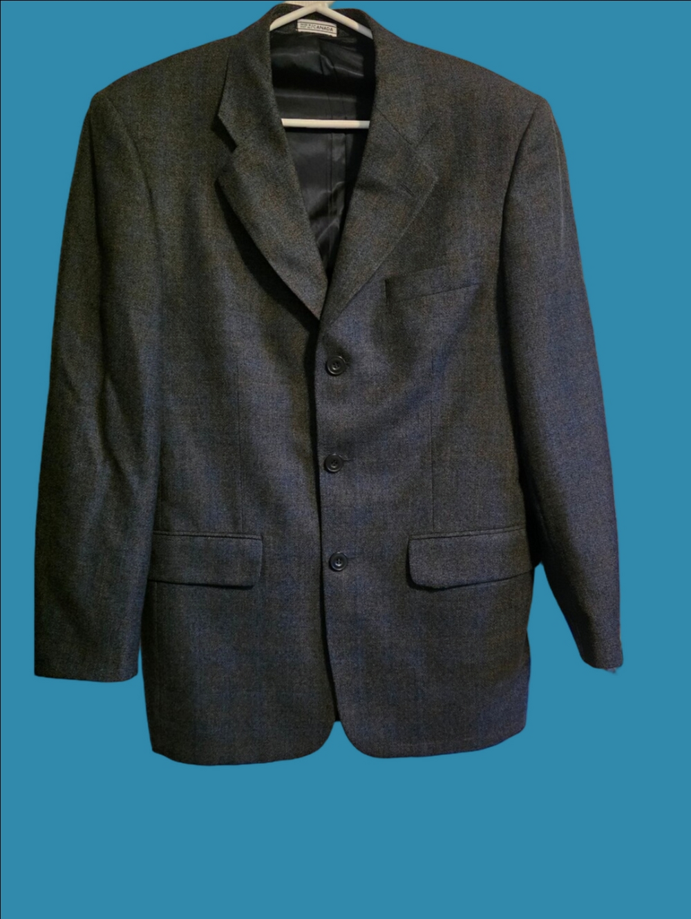4/$97 Deal! Vintage Canadian Wool Charcoal Gray Three-Button Blazer